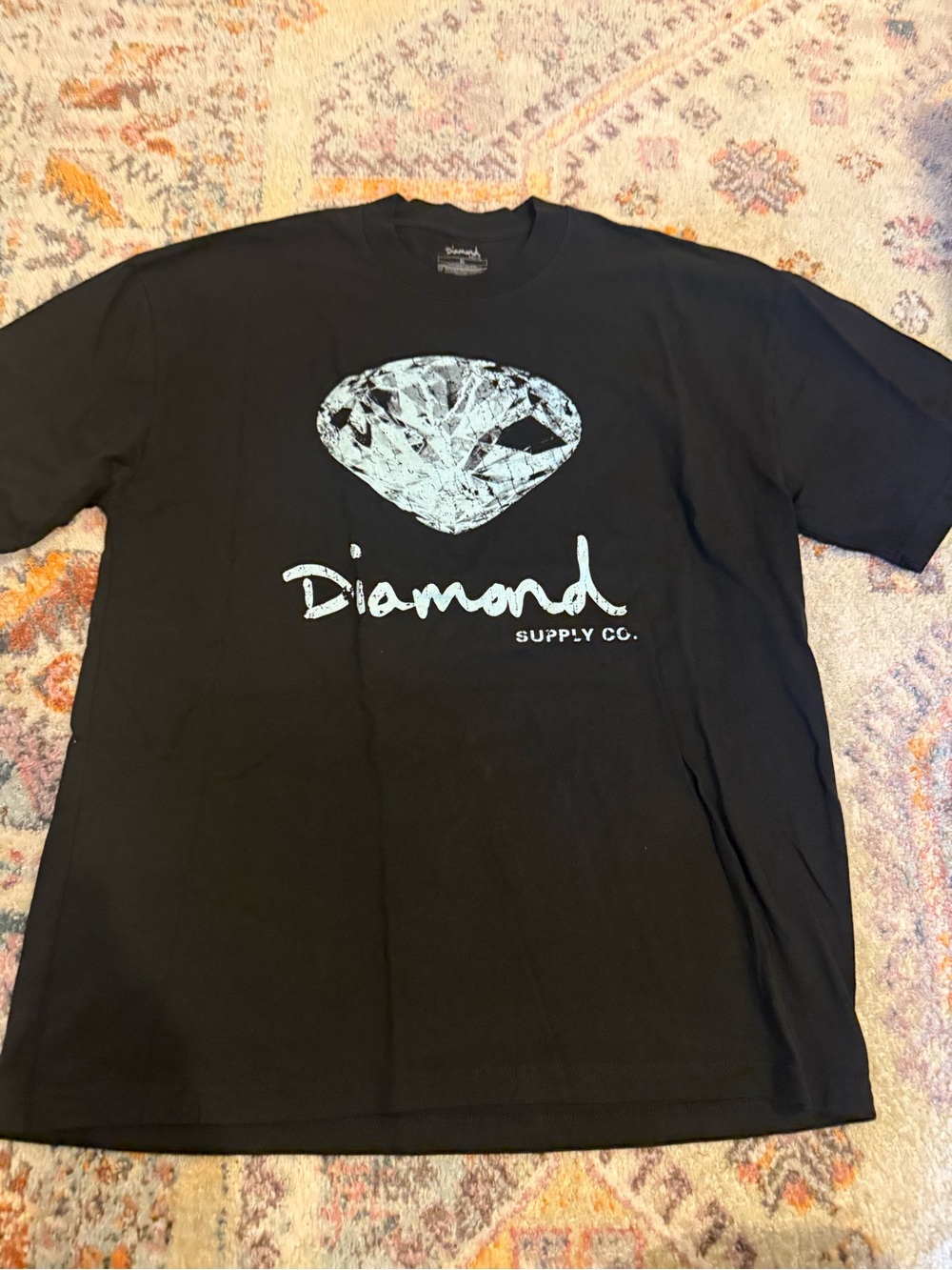 Diamond Supply Co. Flaming Skulls & Diamond Graphic Tee Black XL